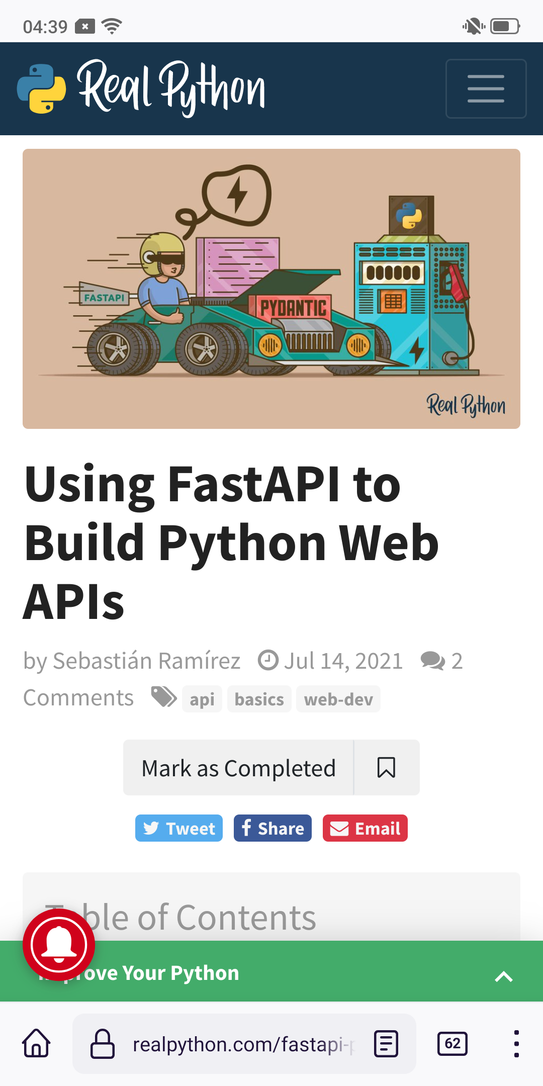 Read – Using FastAPI To Build Python – Simon Le Pine – Résumé & Blog